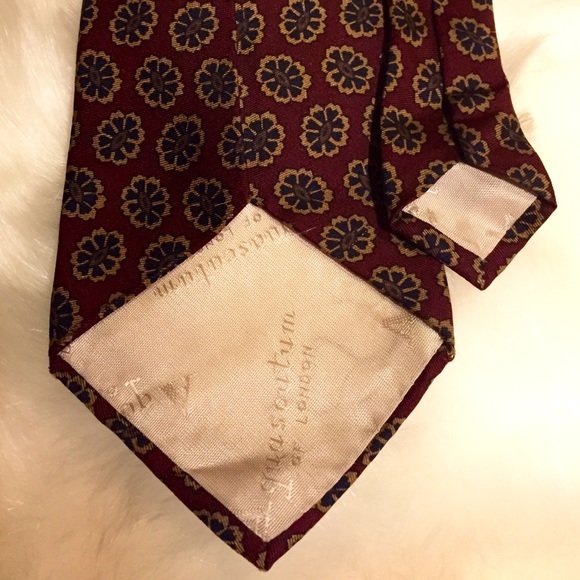 😎AquascutumLondonSilkHandmadeLondonMensTie - Picture 3 of 3